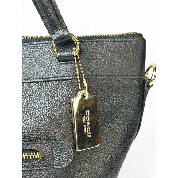 Coach Gallery Saffiano Black Pebbled Leather Taylor Tote - Picture 2 of 12